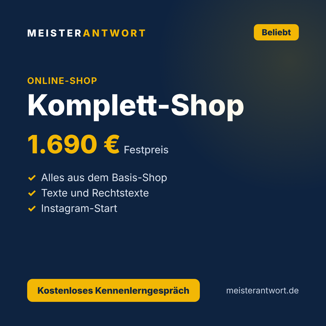 Meisterantwort Komplett-Shop