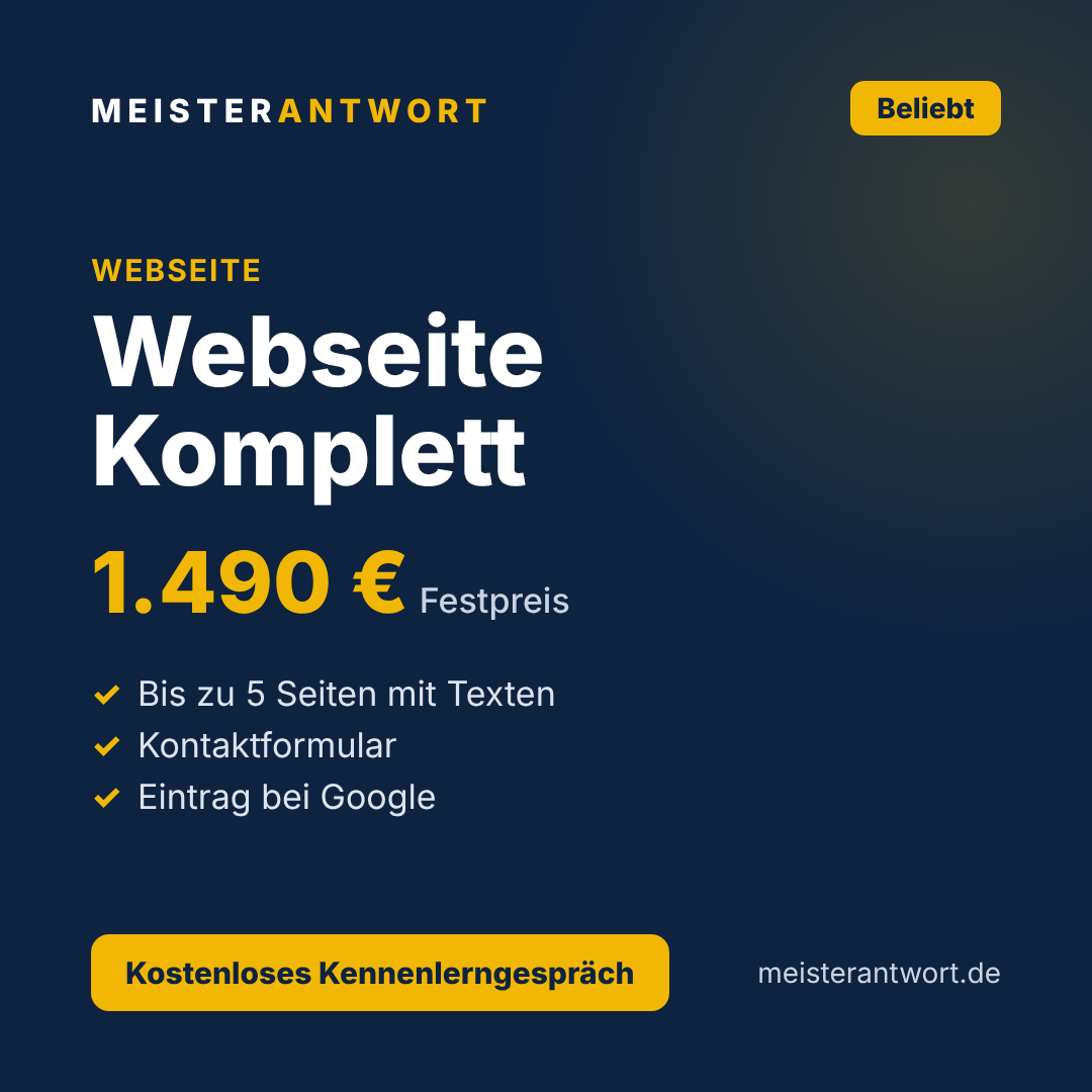 Meisterantwort Webseite Komplett